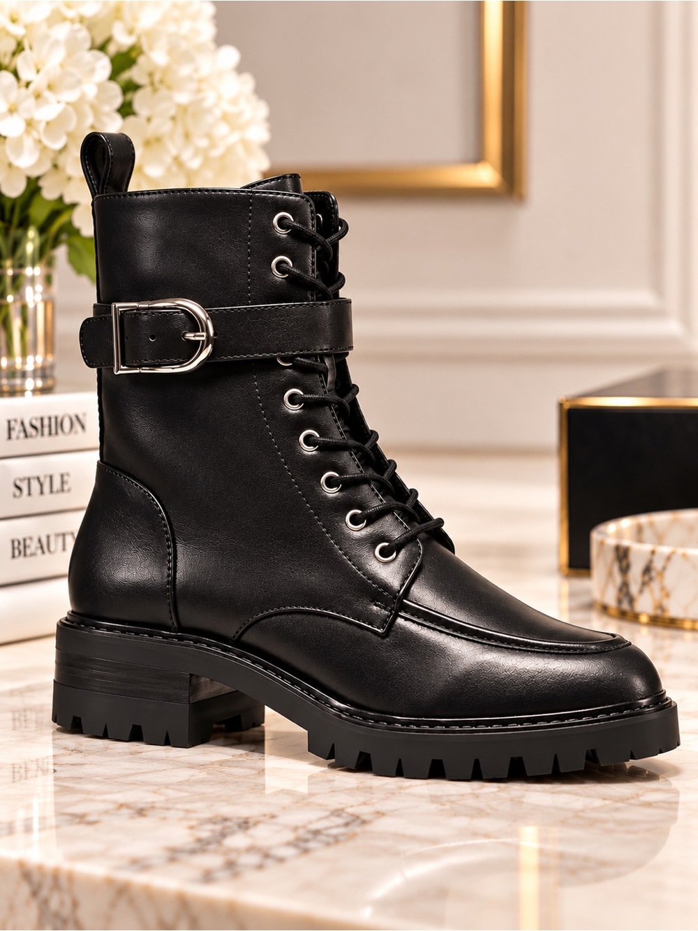 NEW French Connection Women’s Peri Boots – Black – Size 10
